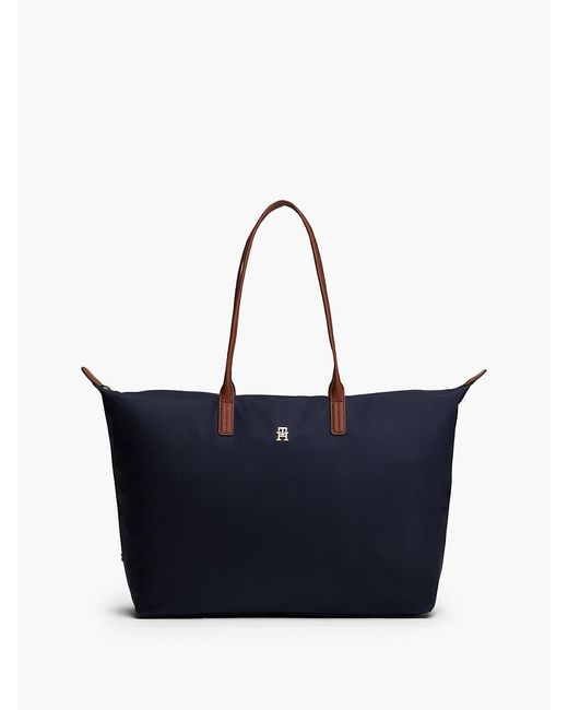 Tommy Hilfiger Blue Th Monogram Plaque Tote Bag