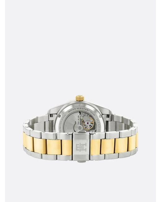 Tommy Hilfiger Metallic Two-tone Gold-plated Th Monogram Watch for men