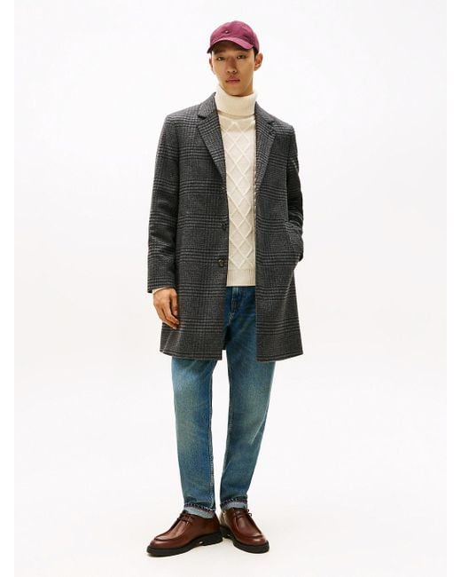 Manteau Smart Casual À Motif Prince De Galles Tommy Hilfiger pour homme en coloris Gray