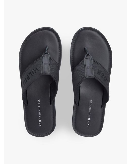 Tommy Hilfiger White Jacquard Logo Flip-Flops for men
