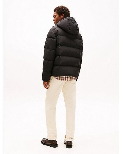 Tommy Hilfiger Waterafstotend Pufferjack Met Dons En Capuchon in het Black voor heren