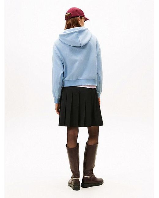 Tommy Hilfiger Relaxed Fit Hoodie Met Getextureerd Logo in het Blue