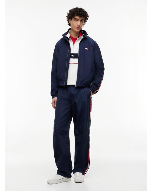 Tommy Hilfiger Blue Jaimie Relaxed Global Stripe Tape Trousers for men