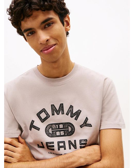 Tommy Hilfiger White Graphic Crew Neck Jersey T-Shirt for men