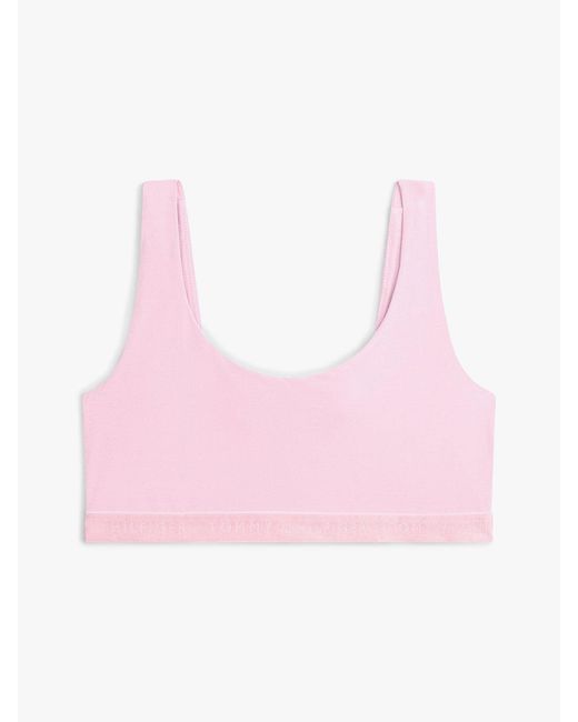 Tommy Hilfiger Pink Repeat Logo Scoop Neck Bralette
