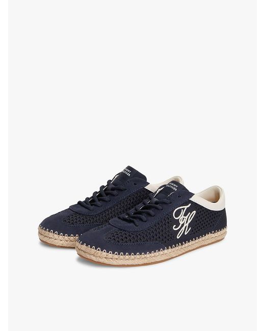 Tommy Hilfiger Blue Logo Rope Midsole Knit Trainers