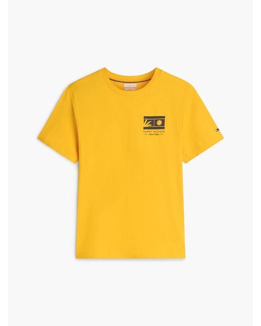 Tommy Hilfiger Orange Logo Graphic Jersey Crew Neck T-Shirt for men