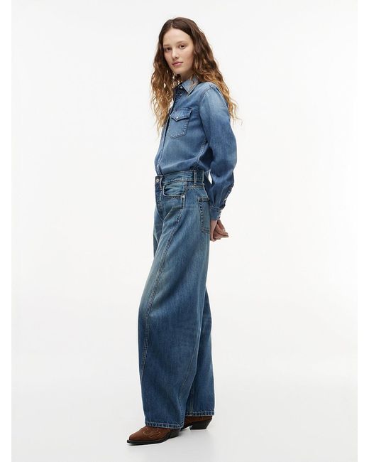 Tommy Hilfiger Blue Twisted Seam Mid Rise Barrel Jeans