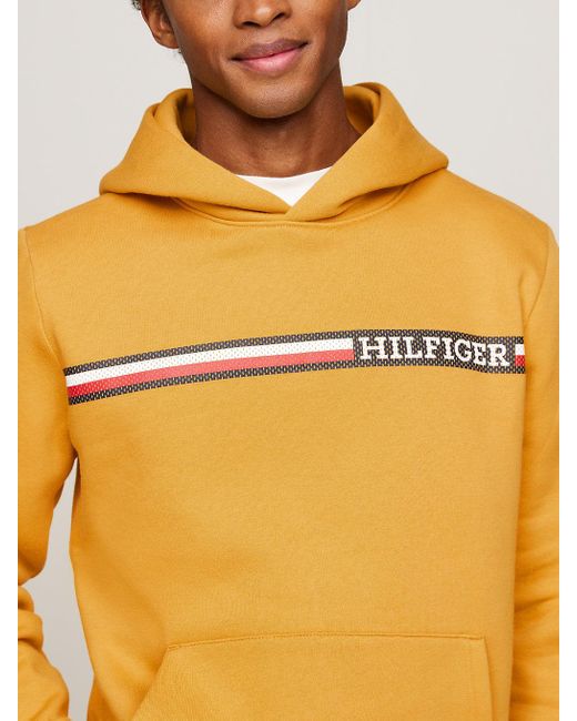 Tommy Hilfiger Yellow Logo Stripe Regular Fit Hoody for men