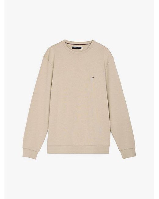 Tommy Hilfiger Technisch Gebreid Sweatshirt Met Ronde Hals in het Natural voor heren