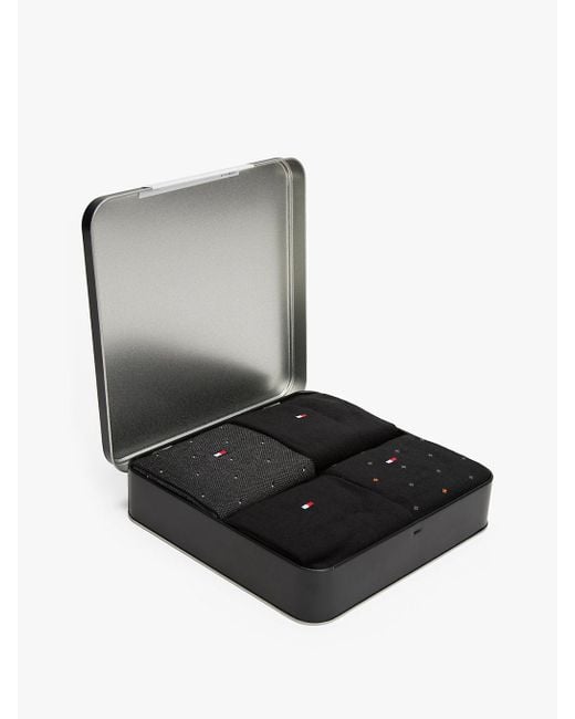 Confezione Regalo 4 Pack Calzini di Tommy Hilfiger in Black da Uomo