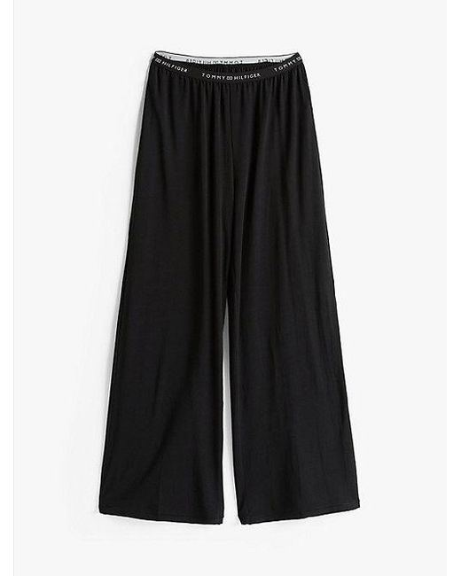 Tommy Hilfiger Black Pyjamahose Mit Logos Am Taillenbund