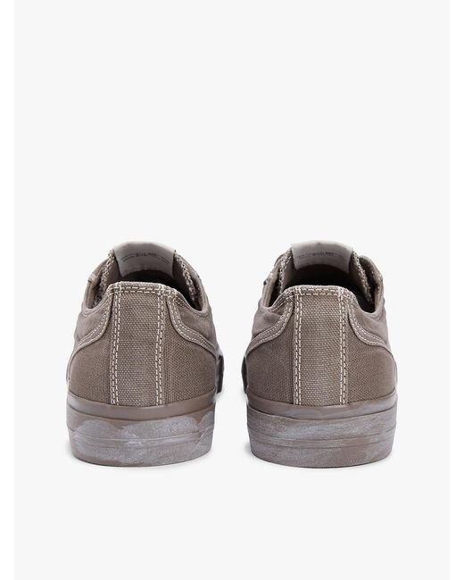 Tommy Hilfiger Gray Archive Flag Stripe Washed Canvas Trainers for men