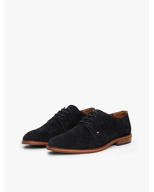 Tommy Hilfiger Derby-Schuh Aus Wildleder Mit Branding in White für Herren