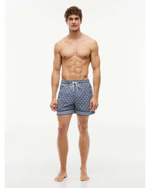 Tommy Hilfiger Blue Print Mid Length Swim Shorts for men