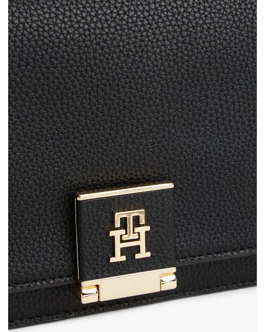 Borsa A Tracolla Con Finitura Zigrinata di Tommy Hilfiger in Black