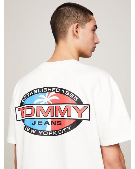 Tommy Hilfiger White Archive Palm Tree Back Logo T-shirt for men