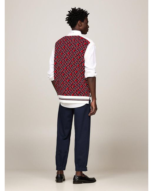 Tommy Hilfiger Blue Th Monogram Knit Sweater Vest for men