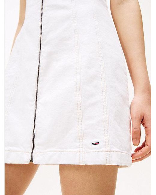 Tommy Hilfiger White Slim Fit Mini-Jeanskleid