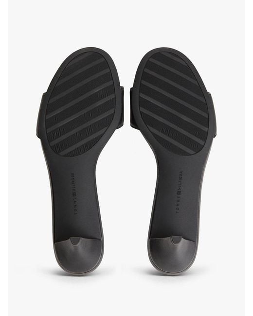 Tommy Hilfiger White Th Monogram Leather Heeled Mules