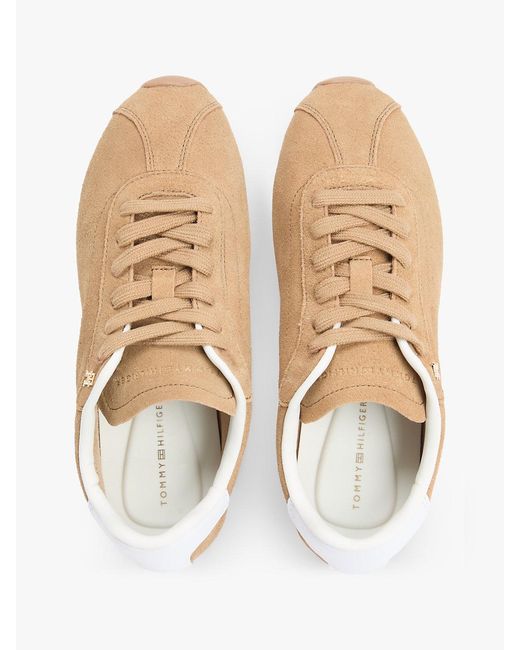 Tommy Hilfiger Natural Th Monogram Suede Low Profile Trainers