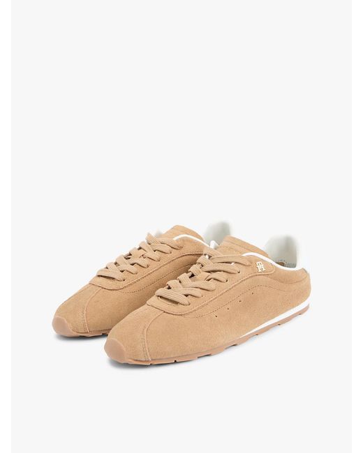 Tommy Hilfiger Natural Th Monogram Suede Low Profile Trainers