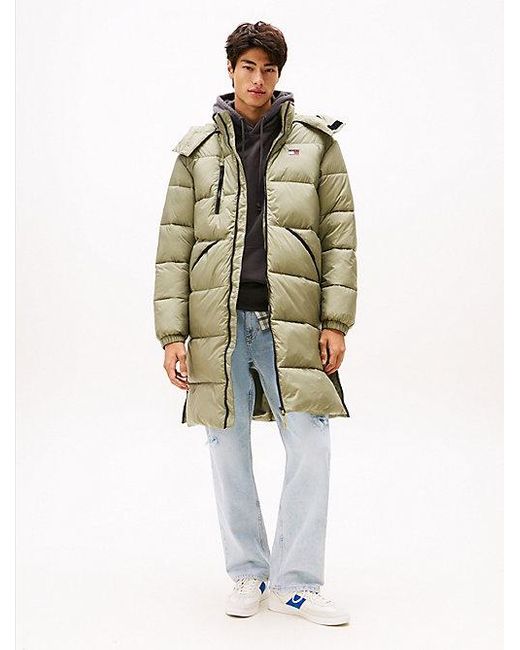 Tommy Hilfiger Longline Relaxed Fit Parka Met Capuchon in het Metallic voor heren
