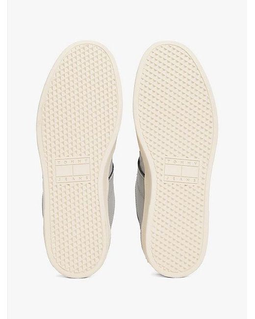 Tommy Hilfiger The Greenwich Leren Sneaker Met Textuurmix in het White voor heren