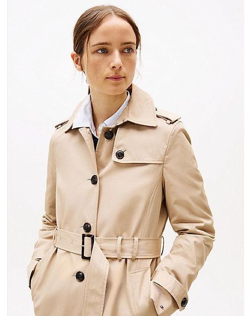 Tommy Hilfiger Single-Breasted Trenchcoat in het Blue