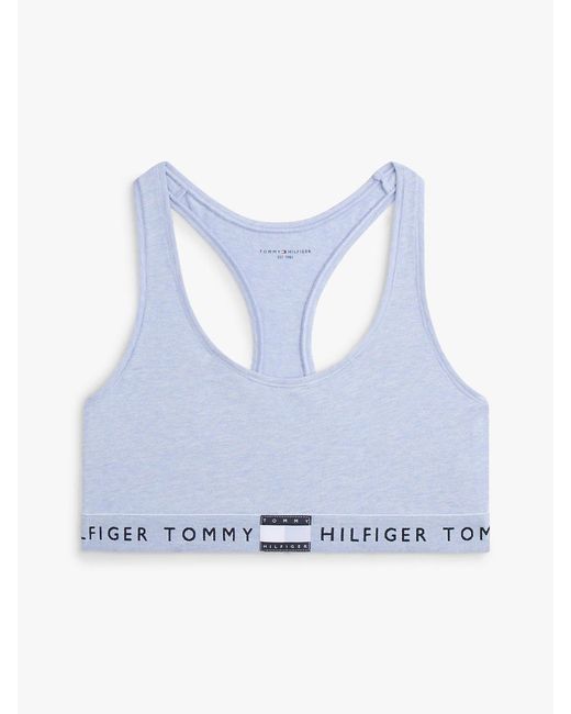 Tommy Hilfiger Blue Heritage Logo Underband Racerback Bralette