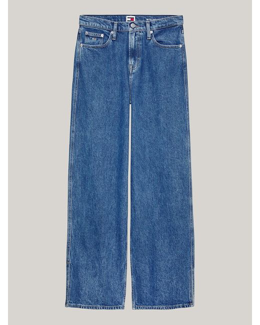 Tommy Hilfiger Blue Betsy Split Hem Wide Leg Jeans