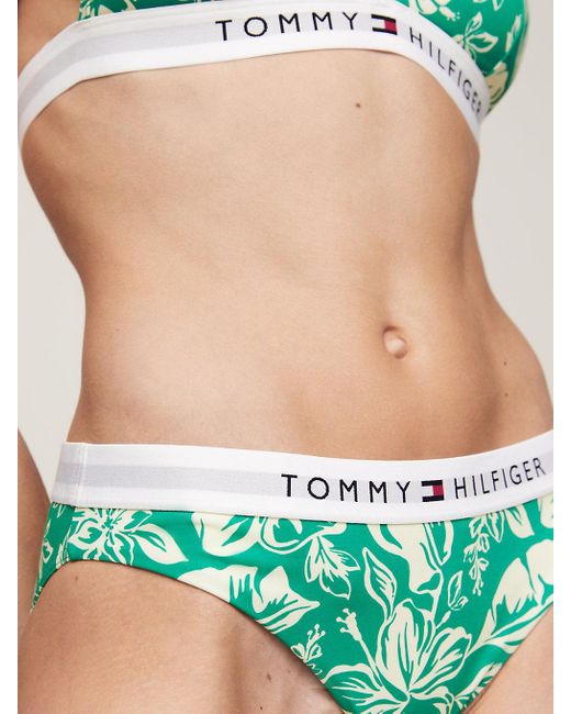 Tommy Hilfiger Green Original Floral Print Bikini Bottoms