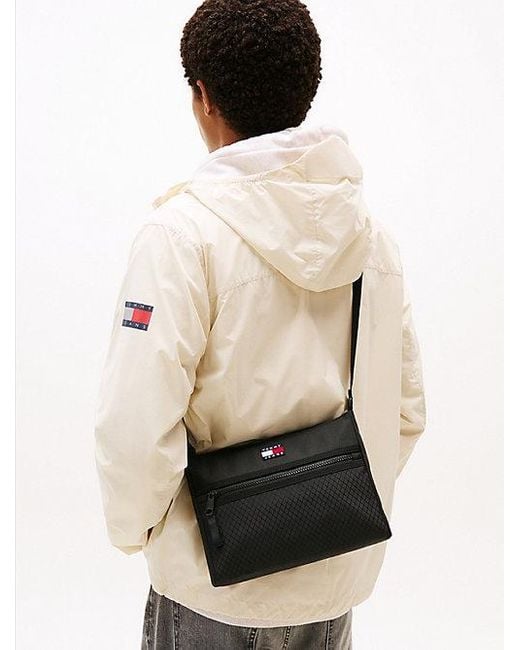 Tommy Hilfiger Sacoche-Tas Met Doorgestikte Textuur in het Black voor heren