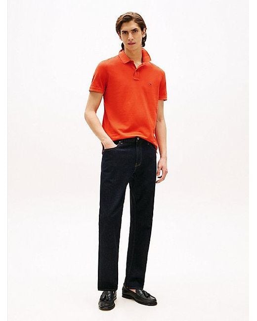 Tommy Hilfiger Regular Fit Polo Met Geborduurde Vlag in het Red voor heren