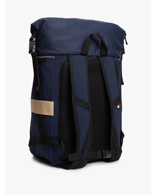Tommy Hilfiger Blue Archive Textile Easy Access Flap Backpack for men