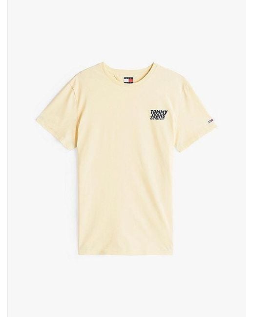 Tommy Hilfiger Slim Fit T-Shirt Met Bubbellogo in het Natural voor heren