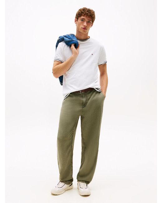 Tommy Hilfiger White Performance Knit Crew Neck T-shirt for men