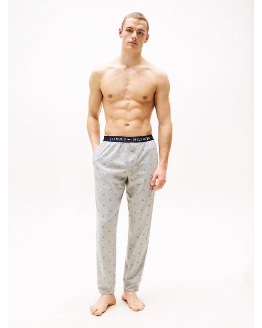 Tommy Hilfiger White Th Original Jersey Cuffed Pyjama Bottoms for men