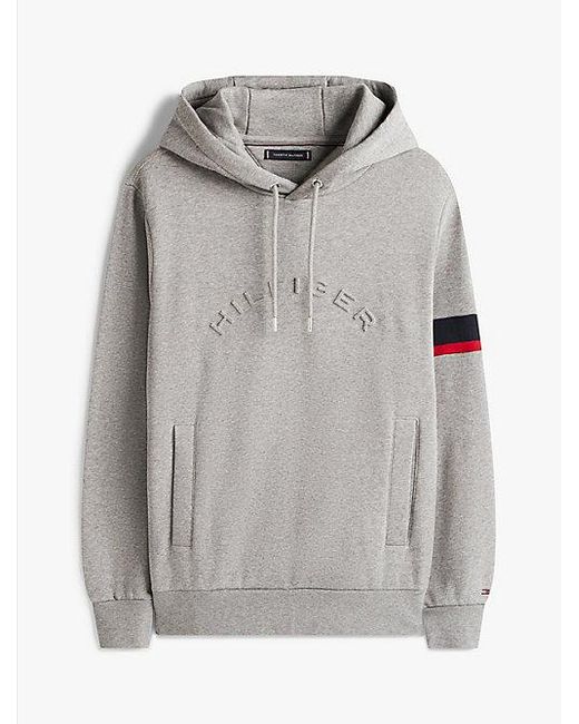 Tommy Hilfiger Fleece Hoodie Met Logo in het Gray voor heren