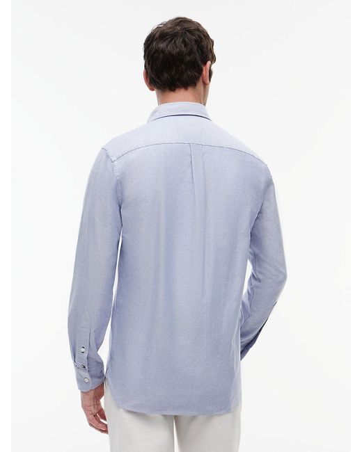 Tommy Hilfiger Blue Heritage Regular Fit Logo Embroidery Oxford Shirt for men