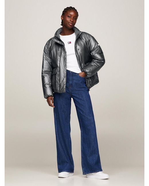 Tommy hilfiger metallic puffer jacket shop