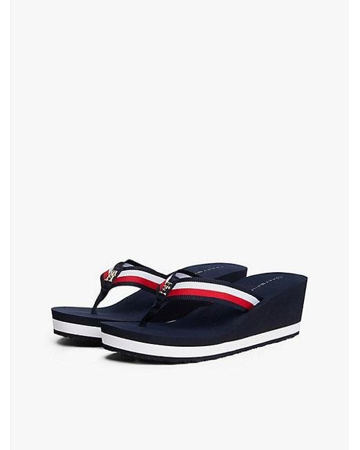 Sandalias De Cuña Corporate Tommy Hilfiger de color White