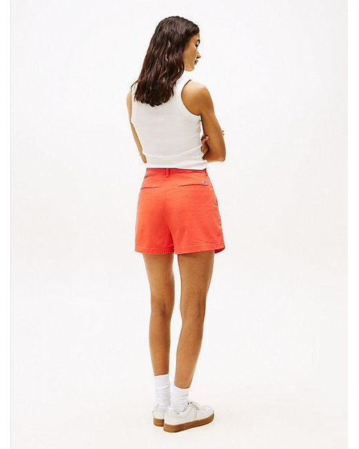 Pantalón Corto Claire De Corte Regular Tommy Hilfiger de color Red