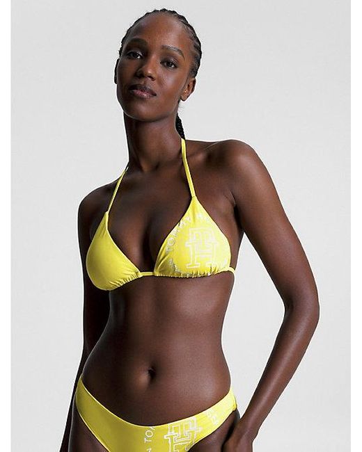 Parte superior de bikini de triángulo de Tommy Hilfiger de color Amarillo |  Lyst