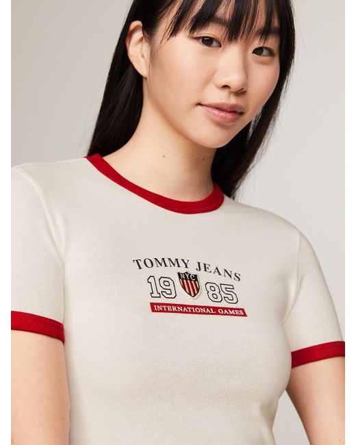 Tommy Hilfiger Pink Tommy Jeans International Games Contrast T-shirt
