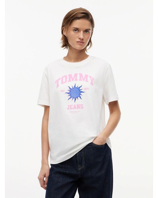 Tommy Hilfiger White Logo Graphic Relaxed T-Shirt