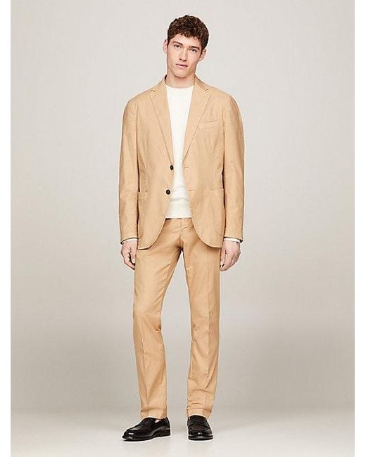 Tommy Hilfiger Slim Fit Anzug aus Jersey mit Stückfärbung in Natural für Herren