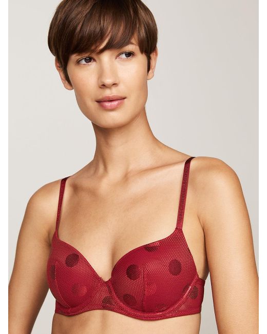 Reggiseno A Mezza Coppa di Tommy Hilfiger in Red