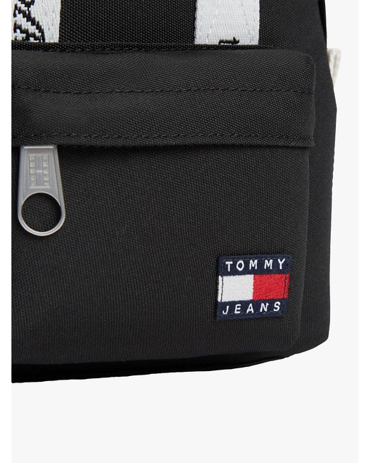 Tommy Hilfiger Black Essential Repeat Logo Dome Backpack