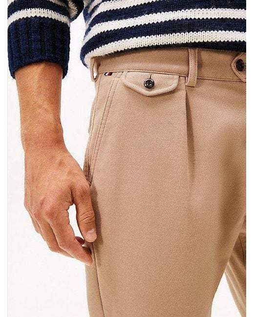 Pantalón Harlem De Corte Cónico En Sarga Tommy Hilfiger de hombre de color Blue